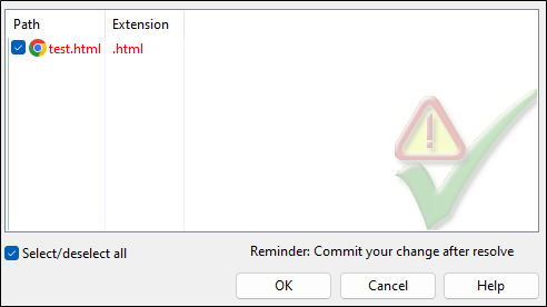 Tortoise Git Conflict File List