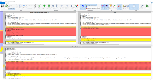Tortoise Git Conflict Resolution Screen
